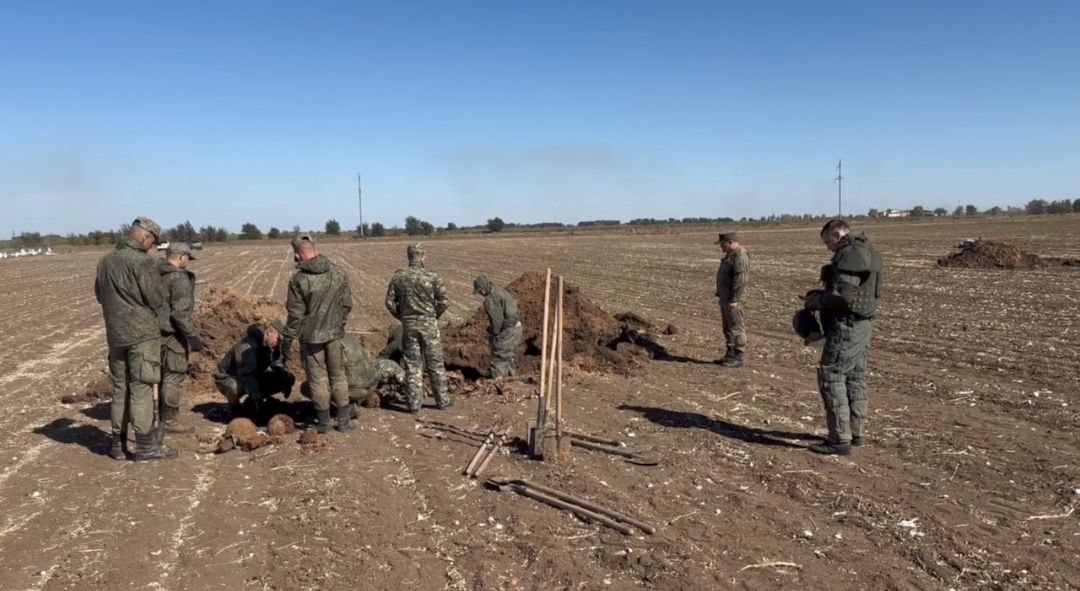Останки 10 советских солдат, погибших в Великой Отечественной войне, извлекли под Волгоградом