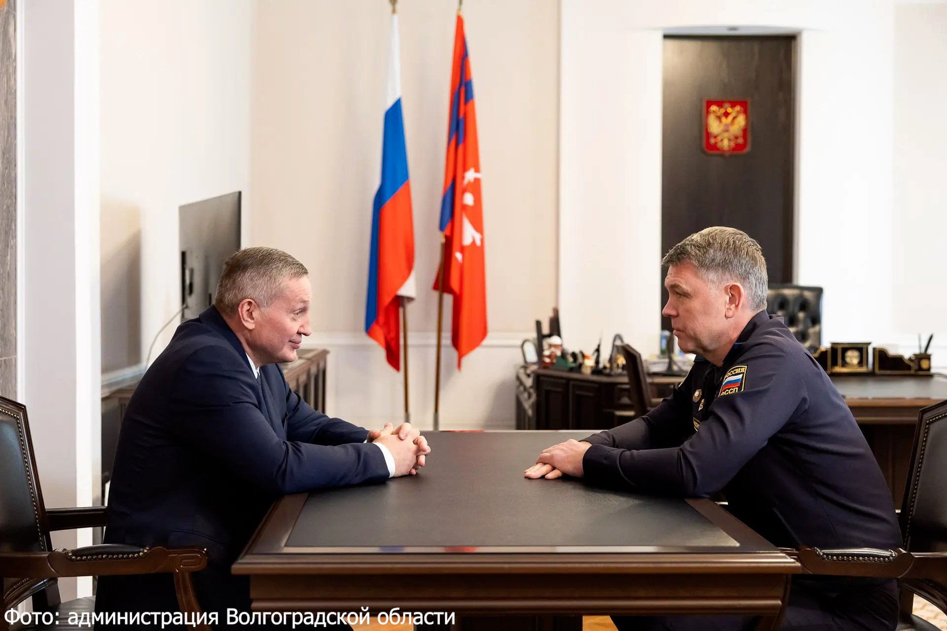 Волгоградский губернатор провел встречу с главным судебным приставом РФ Дмитрием Аристовым